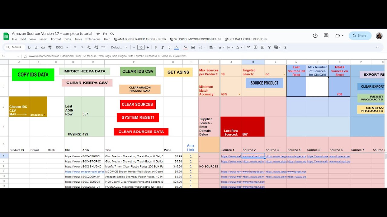 MarkTeach197376's tweet card. "Amazon Sourcer" Google Sheet Part 1 - How to Get Product Data from...