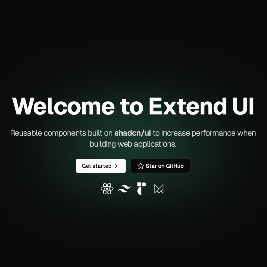extendui_pro's tweet card. Beautifully designed landing page components built with React & Tailwind CSS.