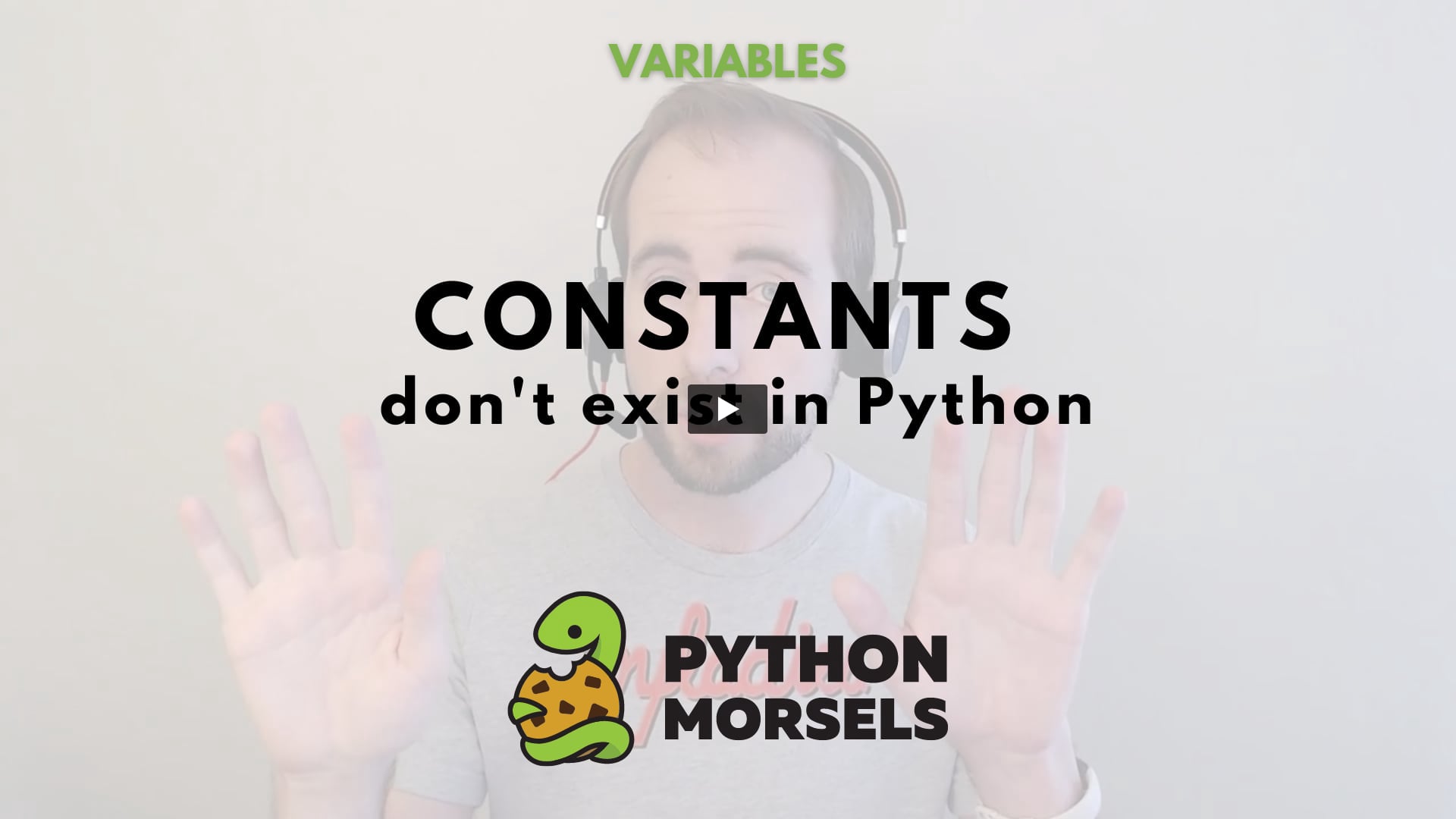 PythonMorsels's tweet card. Variables point to objects. Constant variables in other languages cannot be reassigned. We don't have any equivalent of that in Python. We have immutable objects, but not constant variables.