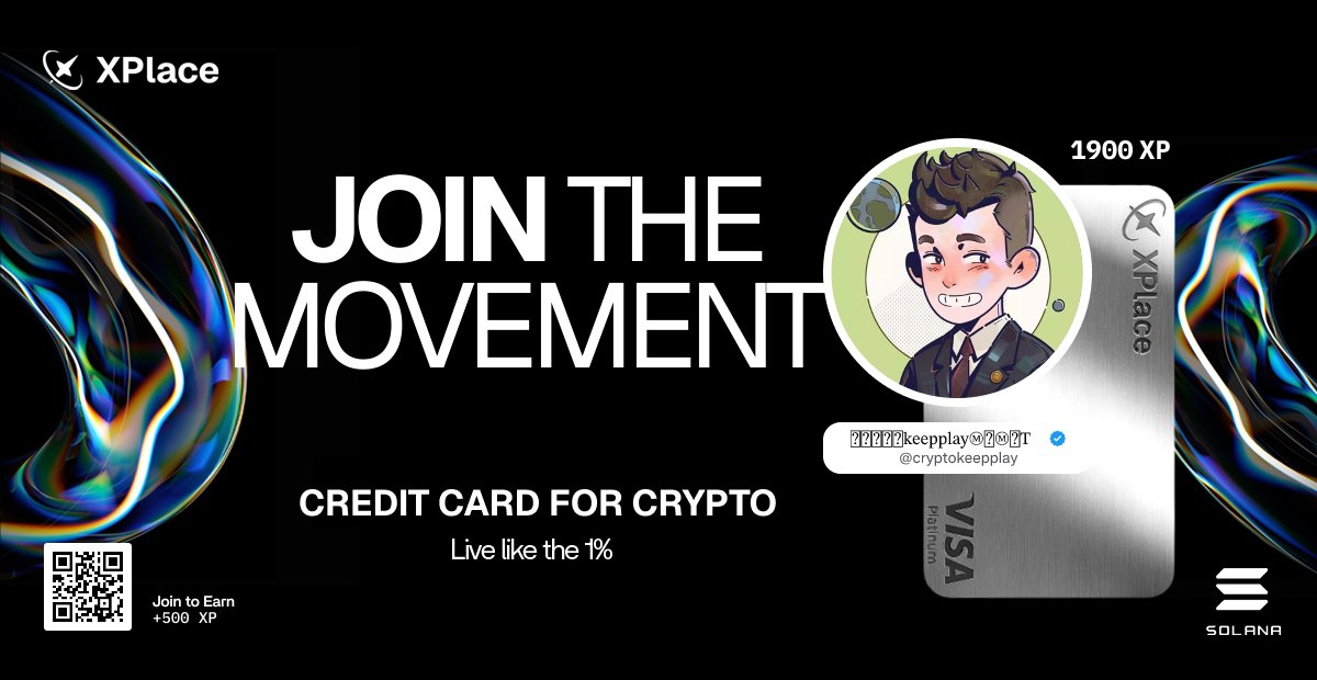 cryptokeepplay's tweet card. Join the waitlist for XPlace and get your first 500XP. The easiest way to trade, spend and borrow onchain.