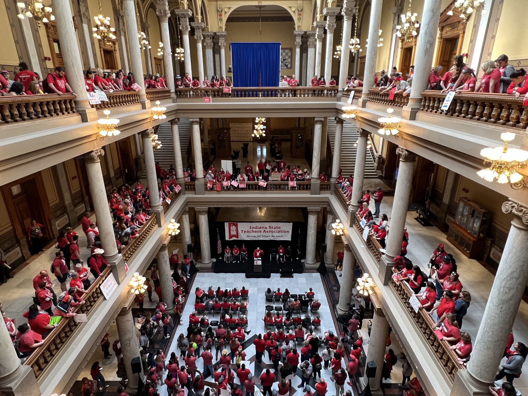 INCapChronicle's tweet card. Despite weeks of rallying by Hoosier teachers, the Indiana Senate advanced a “union-busting bill” to the governor’s desk Tuesday.