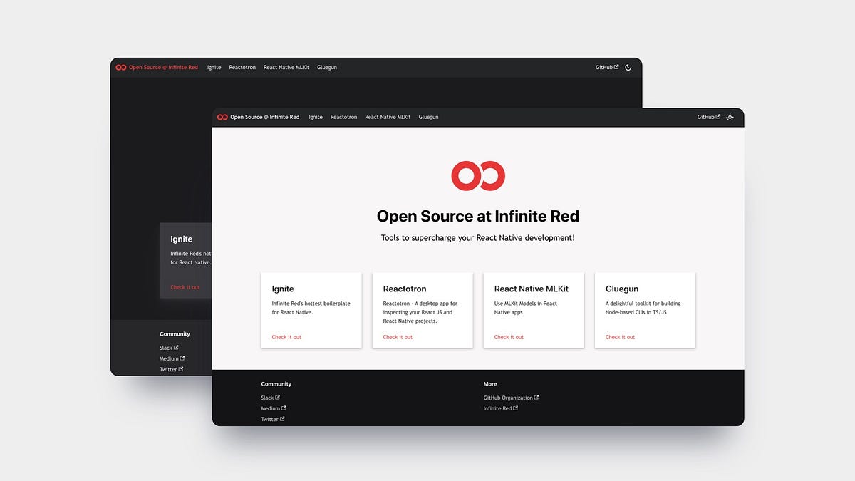 infinite_red's tweet card. I’m excited to share something I’ve been working on with the team at Infinite Red — a new documentation site that brings together all the…