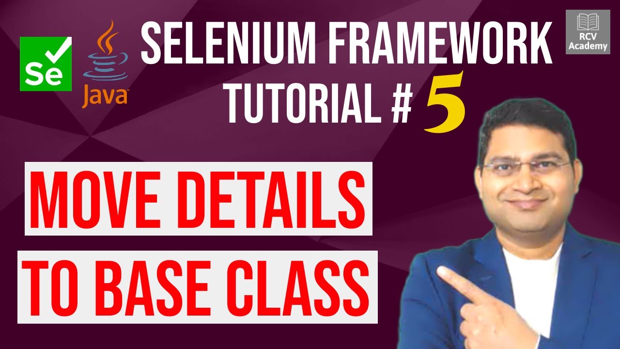 swtmentor's tweet card. Selenium Framework Tutorial #5 - Move Common Details to Base Class