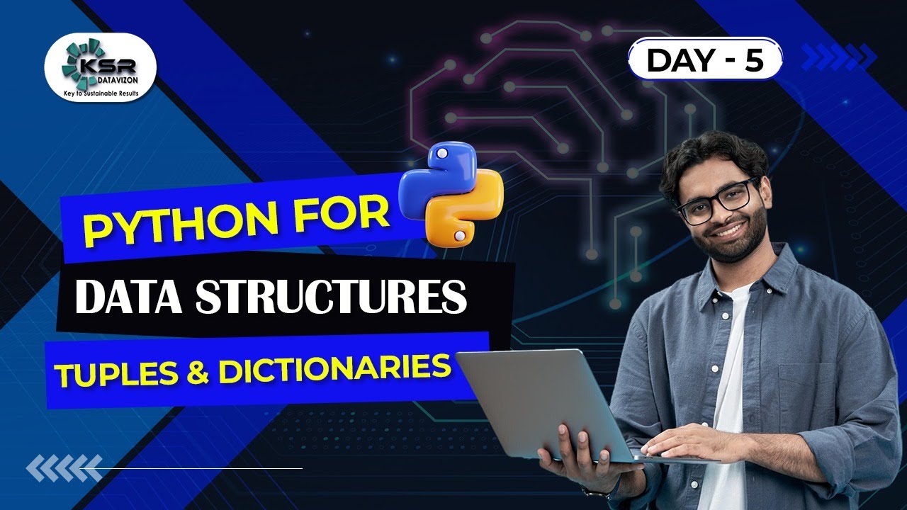 ksrdatavizon's tweet card. Master Class On Python |Introduction to Tuples and Dictionaries - Day...