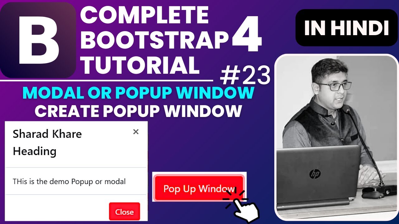 DatacodeSharad's tweet card. Bootstrap 4 Modal | Create PopUp window or Modal in Bootstrap 4 |...