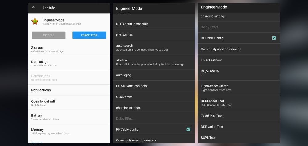 deepcoding's tweet card. Some OnePlus devices, if not all, come preinstalled with an application named EngineerMode that can be used to root the device and may be converted into a fully-fledged backdoor by clever attackers.