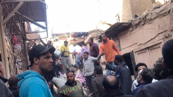 انهيار مبنى في مصر (إكس)