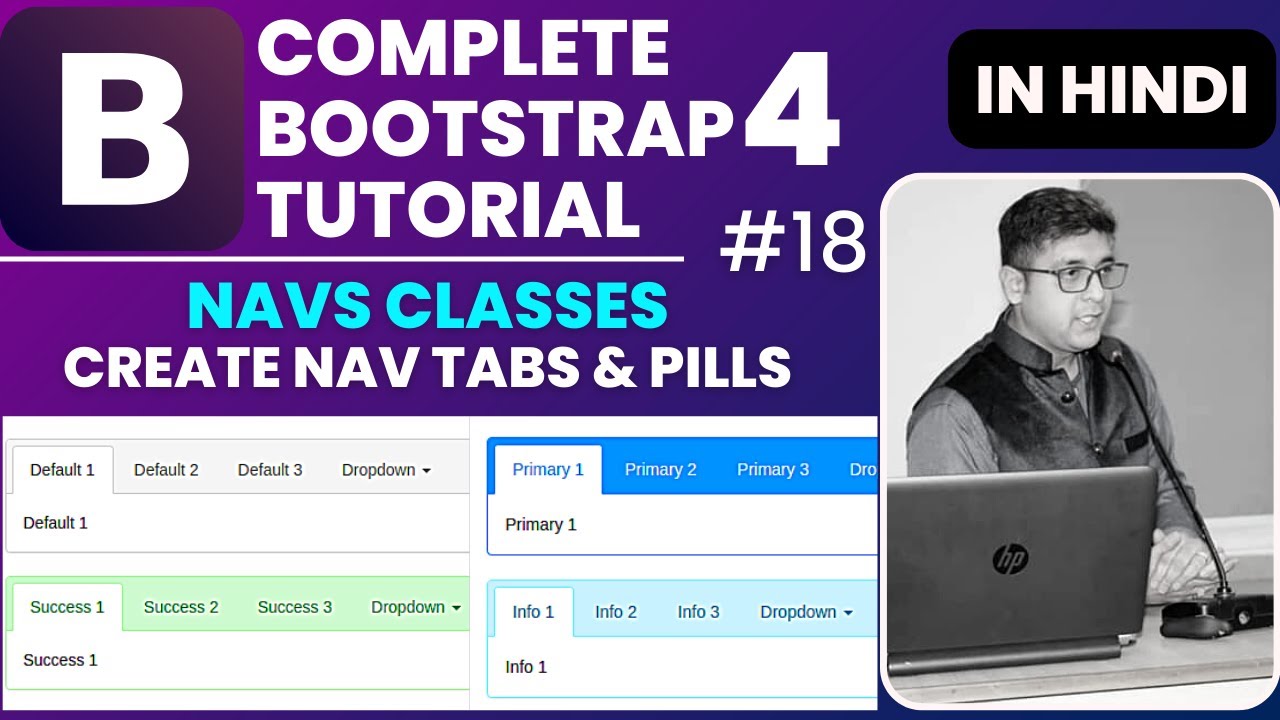 DatacodeSharad's tweet card. Bootstrap 4 Navs Classes | Create Nav Tabs & Pills in Bootstrap 4 |...