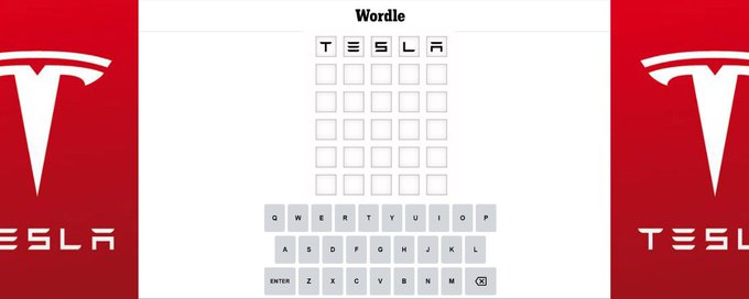 DAILY TESLA WORDLE banner