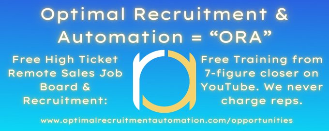 High Ticket Remote Sales - ORA banner