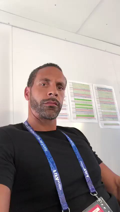 Rio Ferdinand Accreditation Collected Hair Beard Make Up Done Now Getting Ready For Portugal Vs Spain This Evening I M Ready Cristiano Up Against D Degea Worldcup T Co Xwclzclsmz