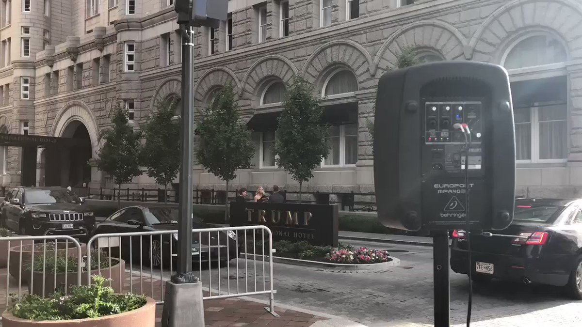 WATCH as attendees arrive at a fundraiser at Trump Hotel while the cries of children being ripped away from their parents ring out