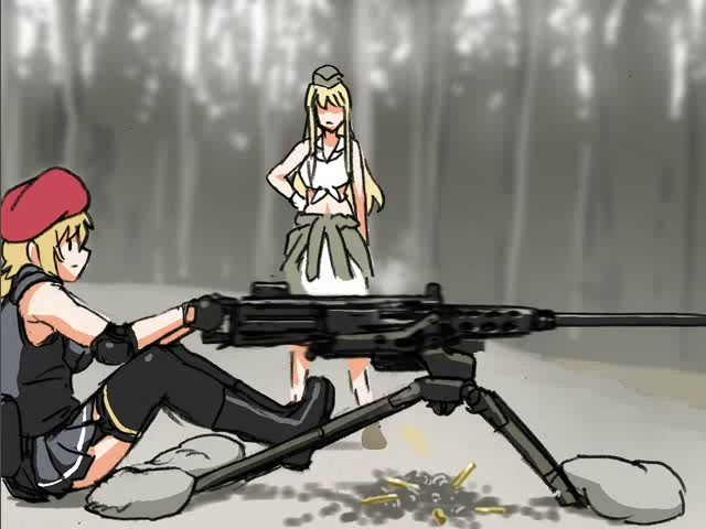 Anime machine gun gif