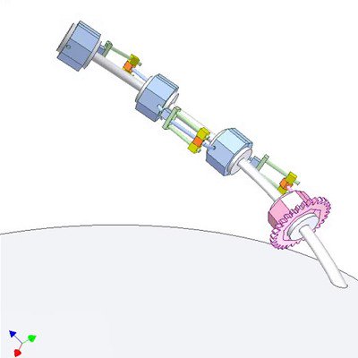 Transmission for Rotors Placed Along a Spatial Curve