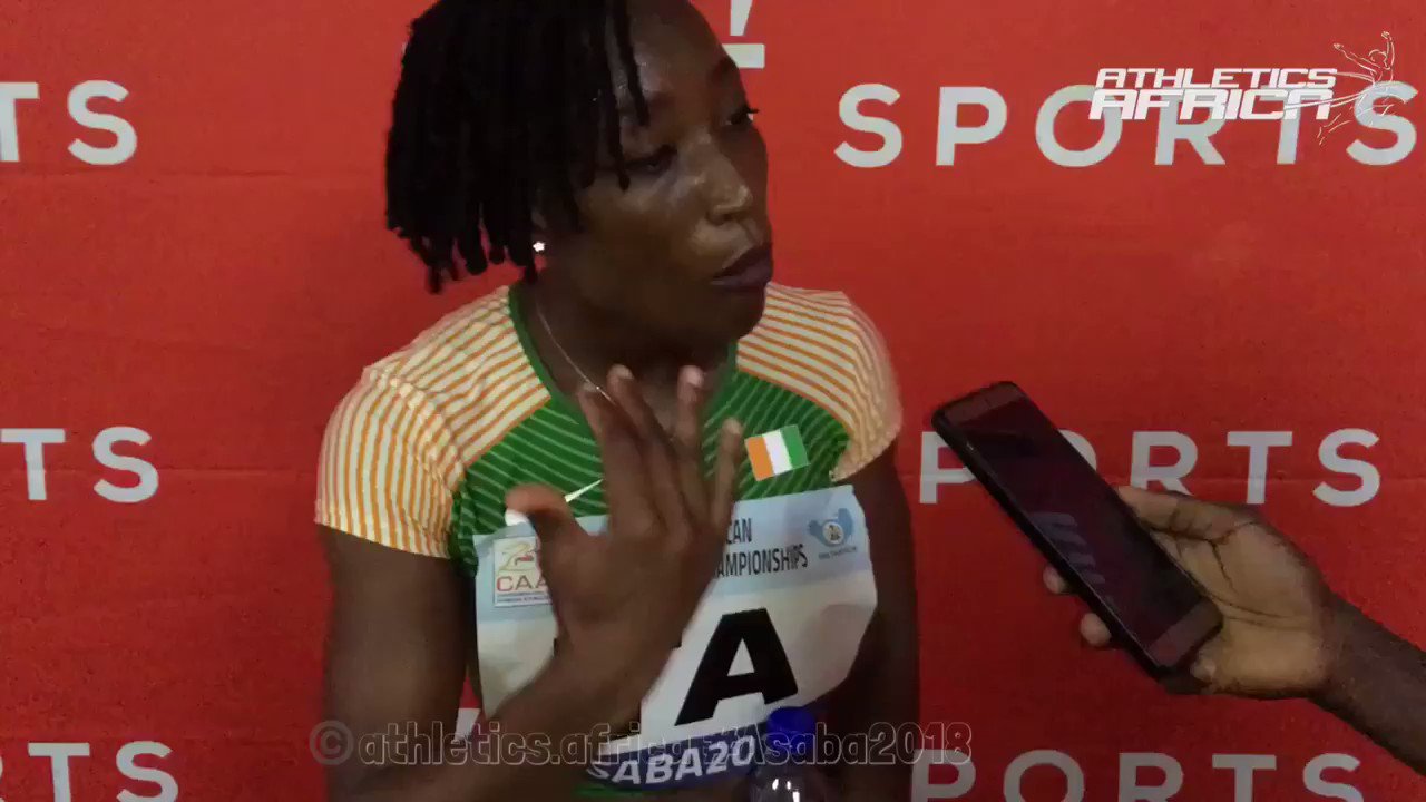 #CIV’s @majo10s70 (MarieJosee Ta Lou) wins the first heat of the women’s 100m in 11.25 secs.
#Ghana’s Janet Amponsah was 2nd in 11,63 while #SouthAfrica’s Cassidy Williamson was 3rd in 11.79 secs.
#Asaba2018 #AthleticsAfrica https://t.co/QFfAEaOZYi