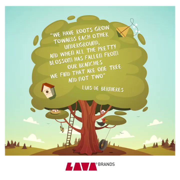 "We have roots grow towards each other underground, and when all the pretty blossom has fallen from our branches we find that are one tree and not two."
Luis De Bernieres
#lavabrands #lava #branding #brands #brandingagency #digital #digitalart #digitalagency #best #agency #art https://t.co/L9LShTemf1
