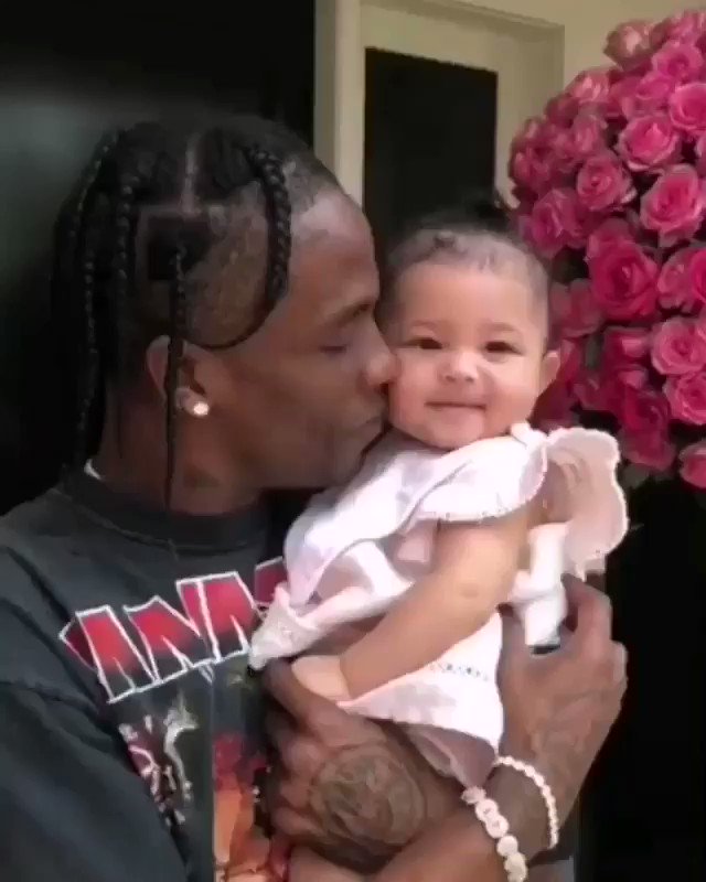 Travis Scott and baby Stormi wishing Kylie Jenner a happy birthday  