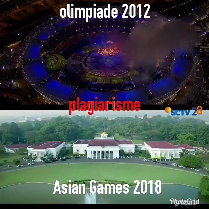 Plagiarisme?
Pembukaan olimpiade London 2012 dan pembukaan Asian Games 2018
Serius?