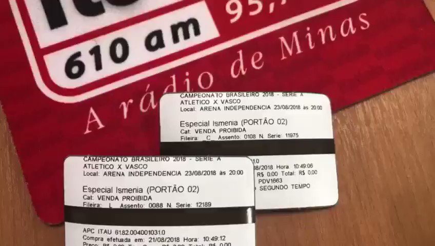 ⚽⚡ S-O-R-T-E-I-O ❗
ALÔ, TORCIDA DO ATLÉTICO!
Quer apoiar o time no duelo contra o Vasco, amanhã, no Independência?
Já segue a @radioitatiaia? Então é só retuitar esse post e já estará concorrendo a um par de ingressos. Tá valendo!