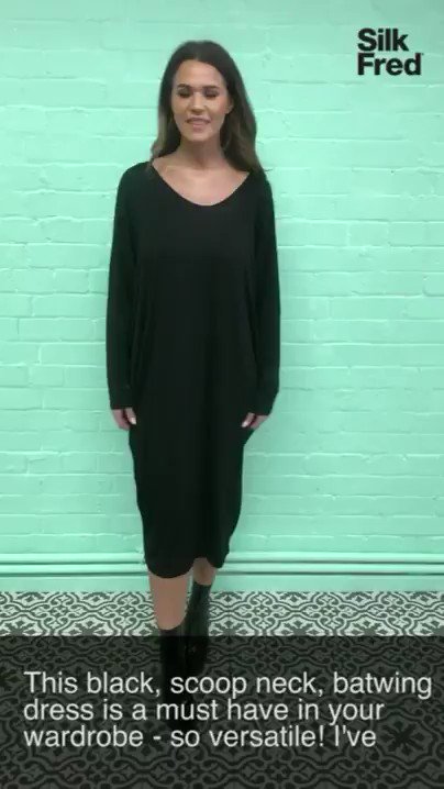 silkfred black batwing dress