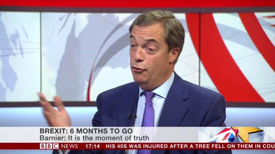Nigel Farage (@Nigel_Farage) on Twitter photo 2018-09-19 19:20:14 The referendum wasnt about GDP, it was about leaving political union and becoming an independent country! That is the issue that neither the Conservatives nor Labour wishes to address. The referendum wasnt about GDP, it was about leaving political union and becoming an independent country! That is the issue that neither the Conservatives nor Labour wishes to address.