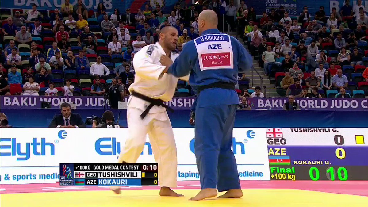 Guram TUSHISHVILI (GEO) is the new heavyweight champion of the world! Silver for KOKAURI (AZE).
#JudoWorlds2018
@TheRock