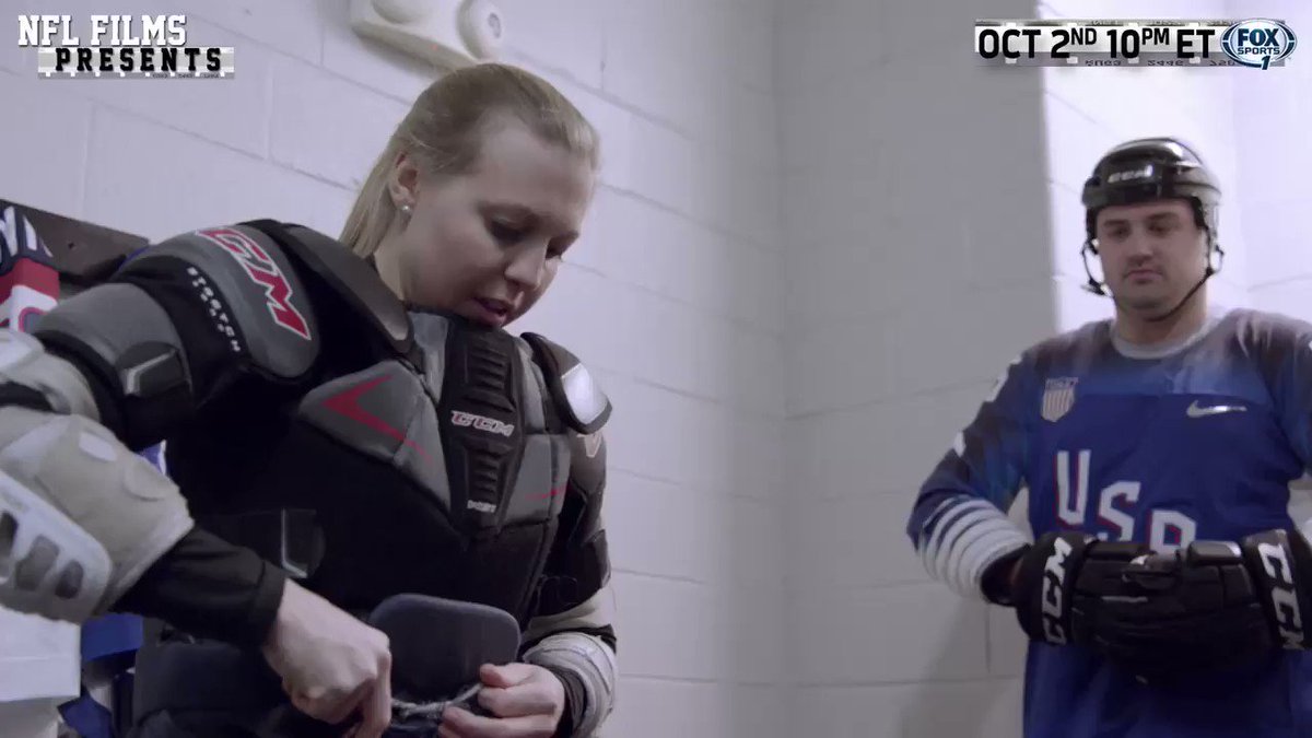 Tune into @NFLFilms presents “A Couple of a Champions” tomorrow night on @FOXSports 1 at 10pm est to watch my wife @KendallCoyne embarrass me on the ice.