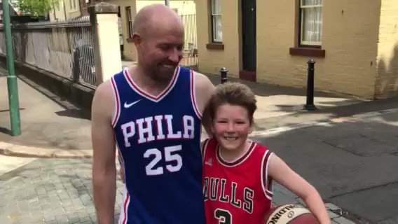 Joe and his dad Andrew were walking home from the park after shooting some hoops. Andrew wore the @BenSimmons25 #Sixers jersey his son got him for his birthday. No, this wasn't in #Philly. It was in Sydney, Australia. @jensenoffcampus from 'Down Under': https://trib.al/C97BK8ZΒ