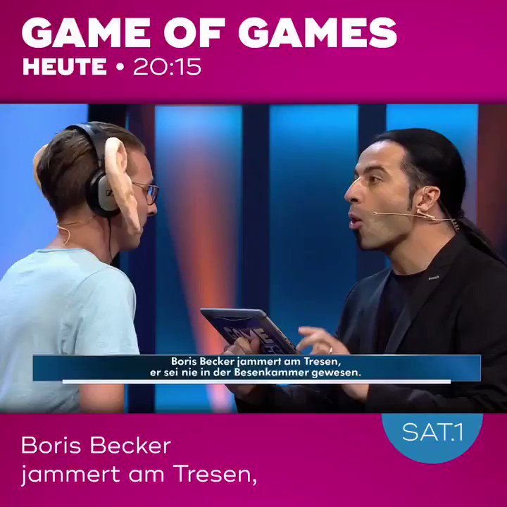 „GAME OF GAMES, HEUTE UM ZWANZIG UHR FÜNFZEHN IN #SAT1!!“
- „HÄÄÄ?“
#gameofgames #bülentceylan @sat1 https://t.co/bNjh2t1wSk