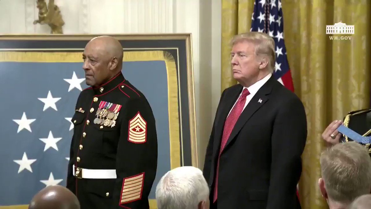 The White House (@WhiteHouse) on Twitter photo 18/10/2018 13:43:03 This afternoon, Sergeant Major John Canley became the 300th Marine to receive the Medal of Honor. This afternoon, Sergeant Major John Canley became the 300th Marine to receive the Medal of Honor.