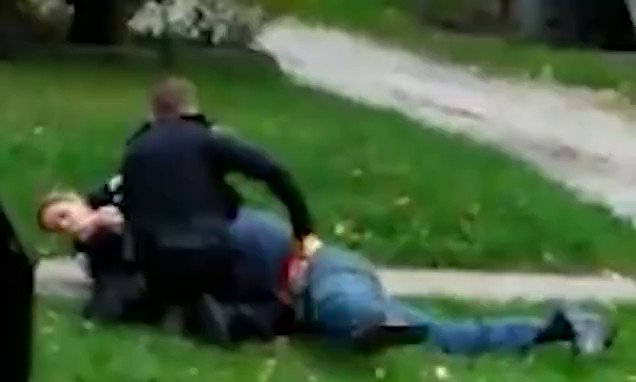 Akron Ohio Police filmed punching someone arrested under cries that he can't breath.
While held down by two police another rained down gatling punches on the prone body