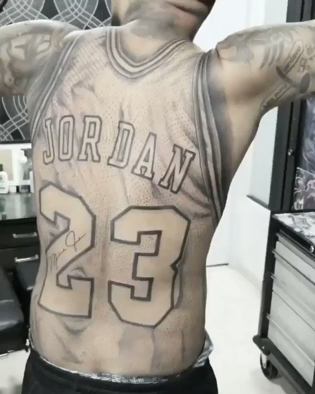 Michael Jordan Superfan Gets Full Back Tattoo Of MJ's Bulls Jersey