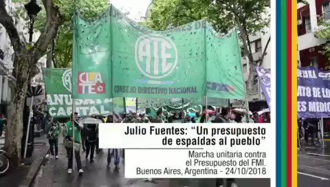 #CLATE Julio Fuentes Presidente de la CLATE y Secretario Adjunto del #CDN #ATE frente al Congreso Nacional contra el proyecto del presupuesto 2019
#CTAA
#NoAlPresupuesto2019
#FueraFMI #BastaDeAjuste
