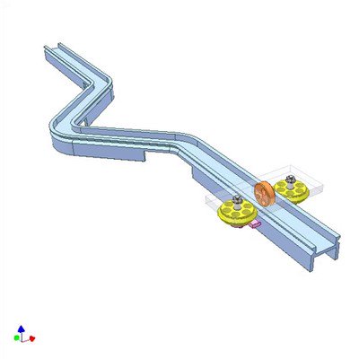 Zig-Zag Rail With -Wheeled Carriage