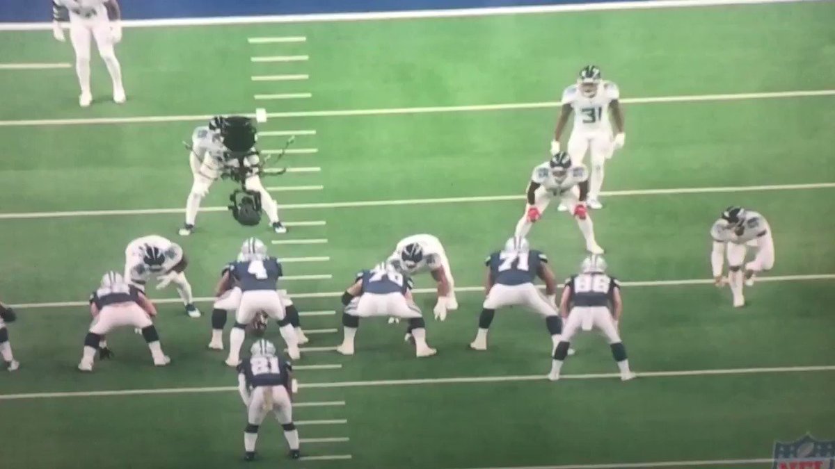 .@dallascowboys Fire Paul Alexander to do this? What scheme leaves the MLB unblocked. Please help; meanwhile the @Titans shut down ZEKE after the opening drive. #BaldysBreakdowns โ at NFL Films