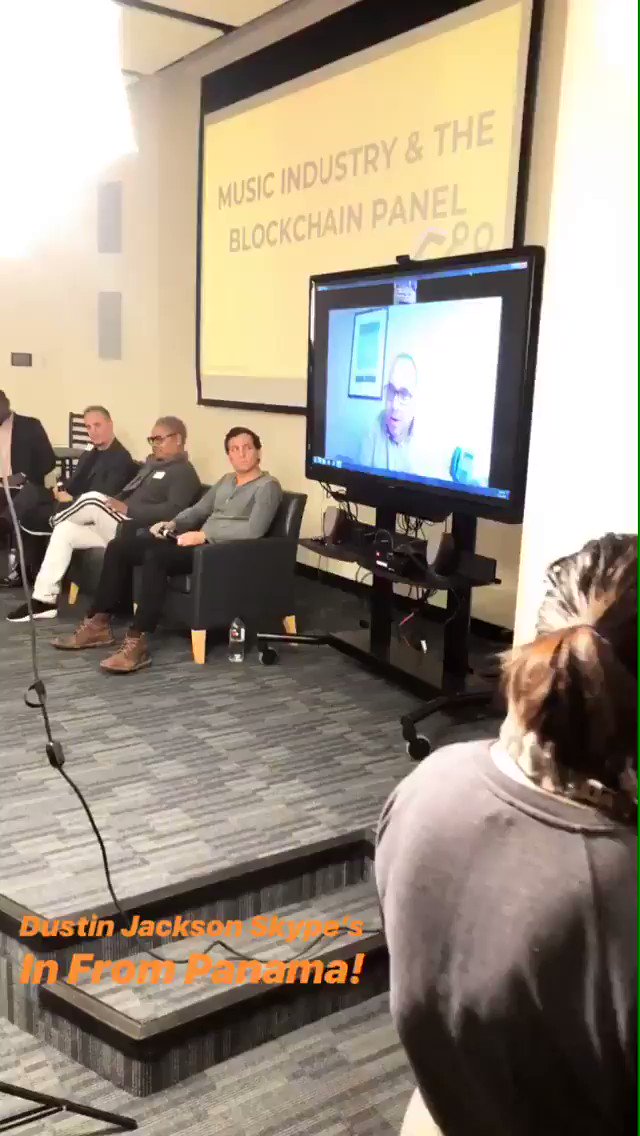 Dustin Jackson Skypes in & speaks on our Music Industry Panel!