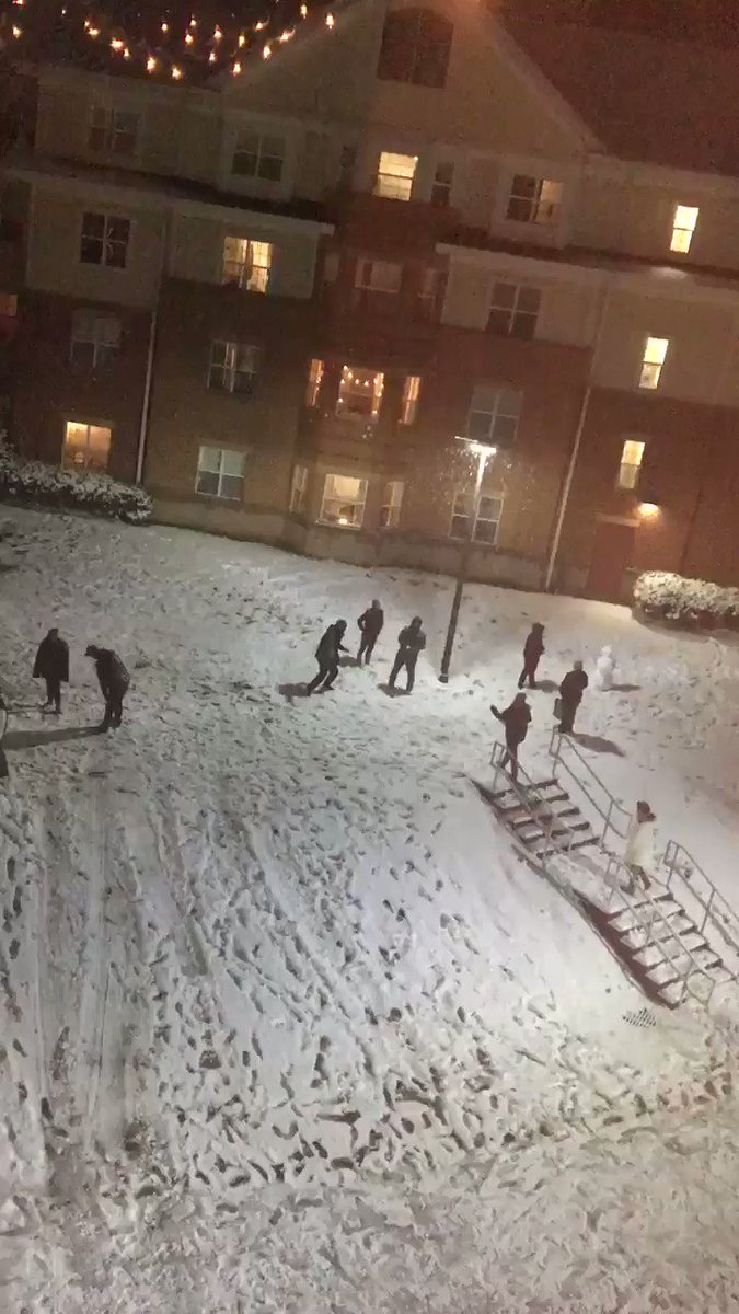 Nothing but pure joy on campus last night! @slipperyrockU is not just a university, it is a community 😍☃️