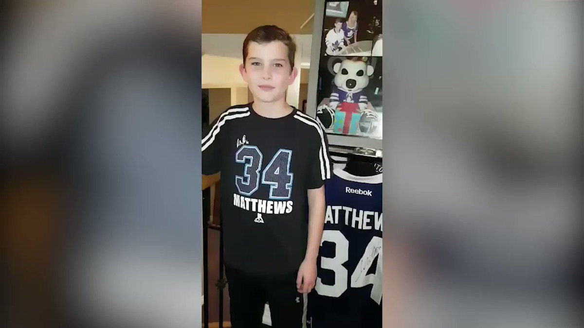 SickKids patients from #TheBlueAndWhites crew tell jokes to cheer up their friend #AustonMatthews @AM34 of the @MapleLeafs http://JoinYourCrew.ca #SickKidsVS #TMLTalk #LeafsForever #NHL