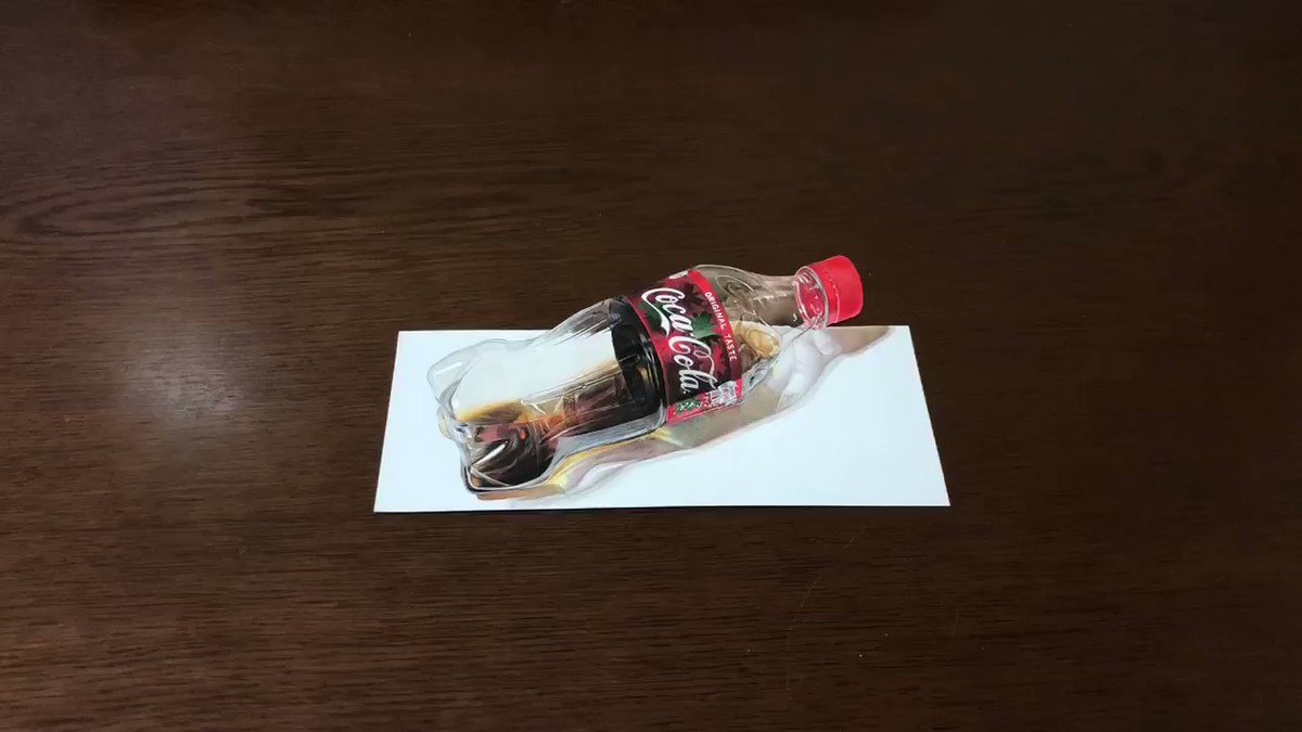 紙にコーラ置いただけやん」色鉛筆で書かれたコーラのイラストがマジで