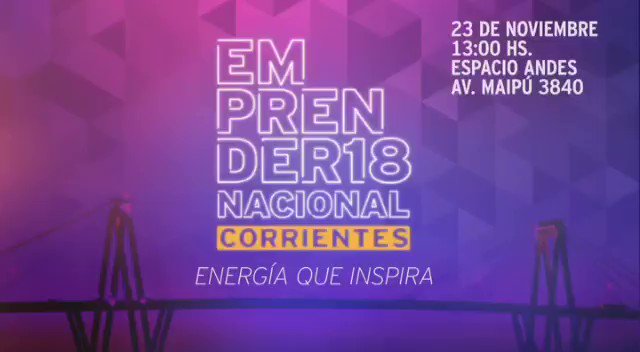 ¡Falta muy poco para encontrarnos en el evento joven más importante del año! La energía emprendedora de todo el país tiene cita mañana 23/11 en el Emprender Nacional Corrientes 2018.
Inscribite acá 👉 http://bit.ly/emprender18
#EmprenderCAME #EnergíaQueInspira
