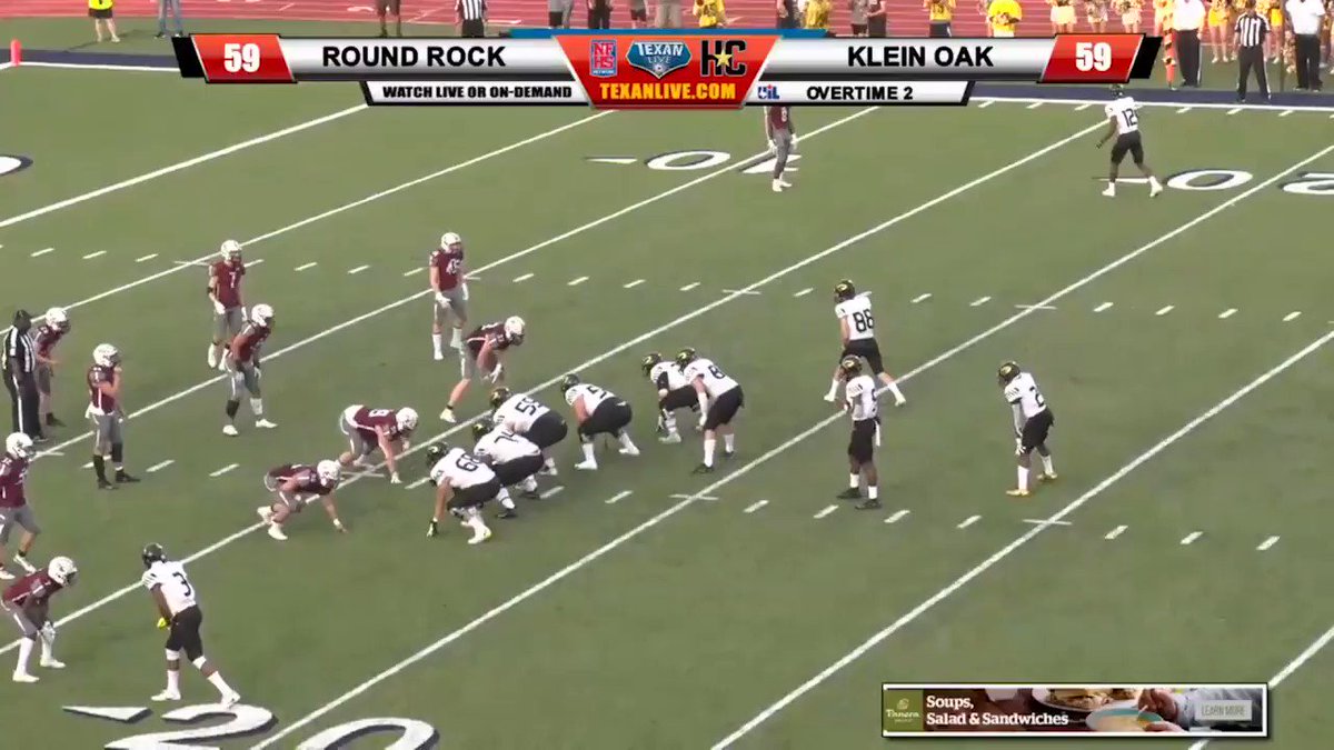 Klein Oak (@KLEINOAKFB) defeats Round Rock in double overtime
Final: 66-59
Klein Oak will move on to play Waco Midway next week in the Regional Semi Finals
Watch this game in its entirety: http://bit.ly/2DLTs4j
@HoustonChronHS #txhsfbplayoffs @dctf @uiltexas @GeraldIrons