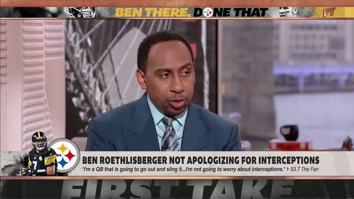 .@stephenasmith was not here for Ben Roethlisberger's comments at all.
