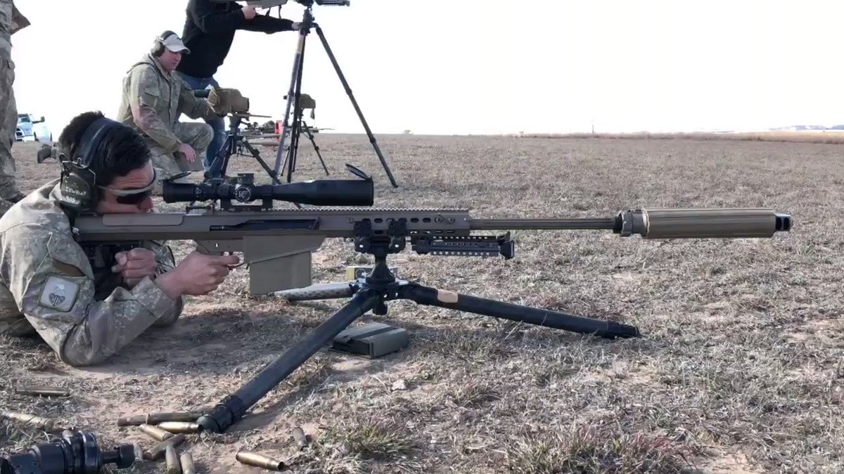 Grant Turnbull Tripod Mounted 50 Cal Barrett With Silencer Beast Grant Turnbull Tripod Mounted 50 Cal Barrett With Silencer Beast