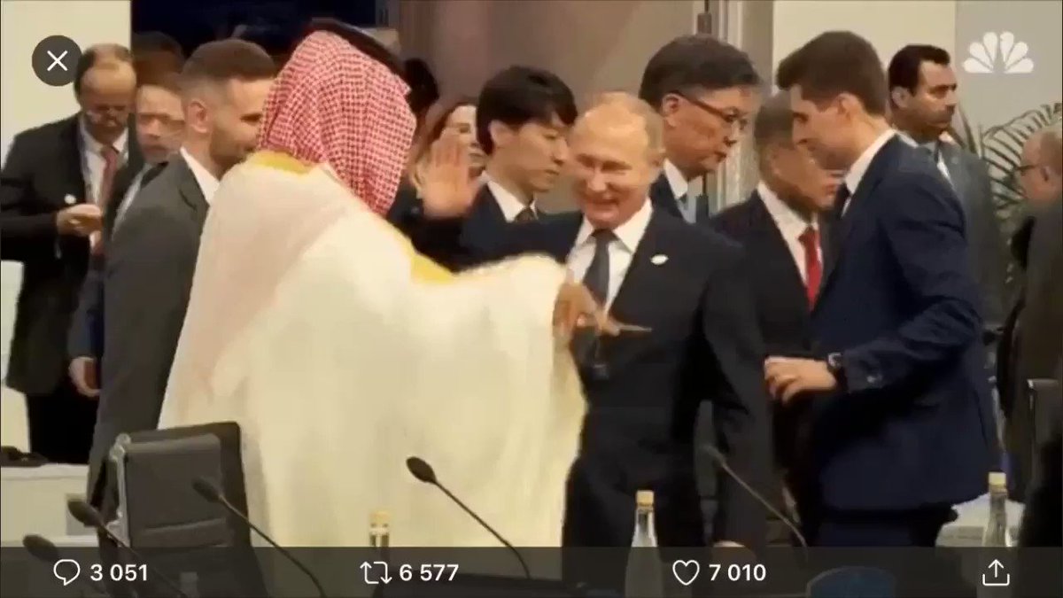 Putin and MBS greet each other with ”high five” in G20 Buenos Aires.
#Murder #Khashoggi #Skripal