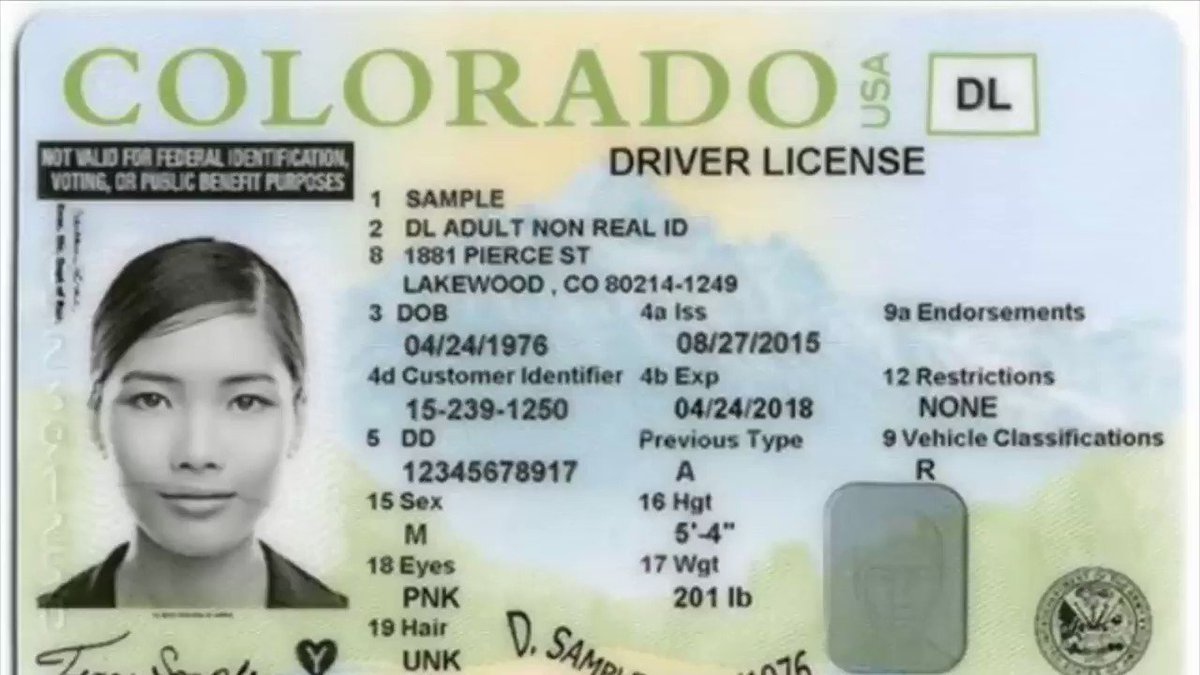 Sample Driver's License