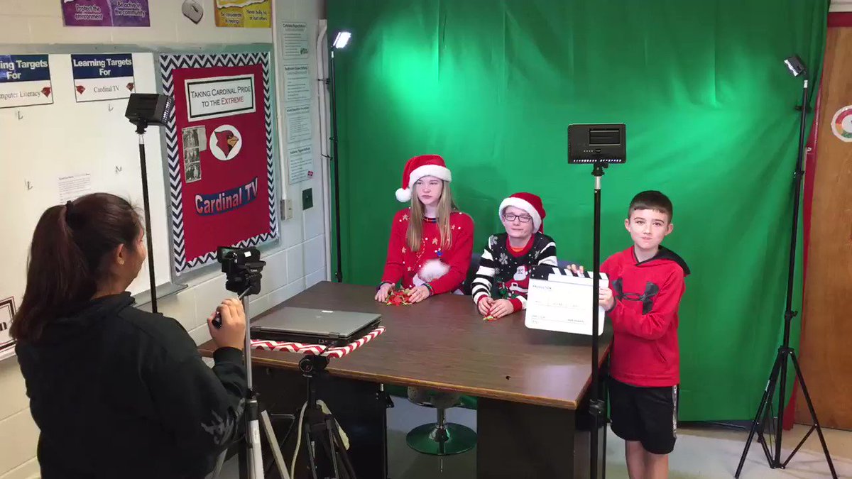 CTV is recording their Christmas Episode! 🎥🎄🎅🏻⛄️ @CMSCardinals