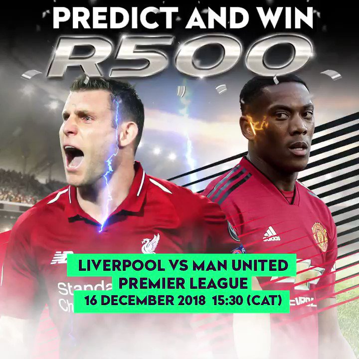 Predict & Win Competition
This weeks P&W is LIVERPOOL VS MAN UNITED, get involved and Stand a chance to be one of our winners receiving R500!
Enter here http://supapredict.supabets.co.za/liv-vs-mut/
#P&W
#ManUnited
#Liverpool