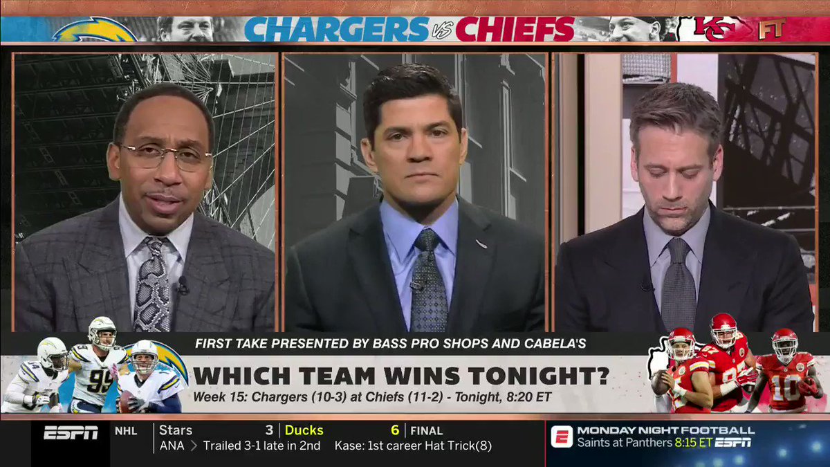 Jordan Heck (@JordanHeckFF) on Twitter photo 2018-12-13 16:17:10 In just this short clip Stephen A. Smith: — Forgot Spencer Ware was out — Called them San Diego Chargers — Said he was looking forward to watching Hunter Henry, who hasnt played all year — Said Henry was going up against Derrick Johnson, who is a free agent — Broke Tedy Bruschi In just this short clip Stephen A. Smith: — Forgot Spencer Ware was out — Called them San Diego Chargers — Said he was looking forward to watching Hunter Henry, who hasnt played all year — Said Henry was going up against Derrick Johnson, who is a free agent — Broke Tedy Bruschi
