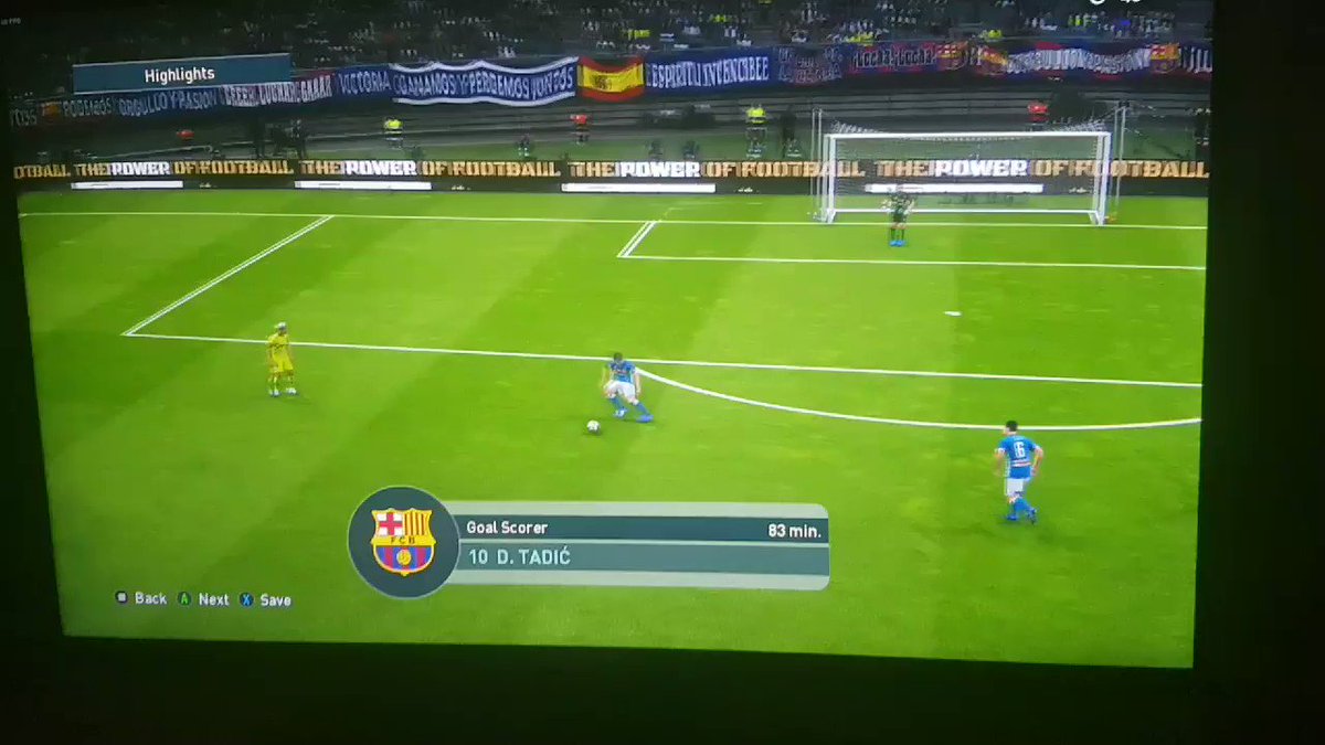 My first goal with Tadic. @Indominator94 this one is for you! CAS F.C Barca Boys are dancing in #myClub. #BarçaDNA #EnjoyBarça #Mésqueunclub #ForçaBarça #14 #CruyffLegacy #Johan @FCBarcelona @FCBarcelona_cat #TheEvolutionOfFootball #WhereTheLegendsPlay @officialpes @eFootballPro