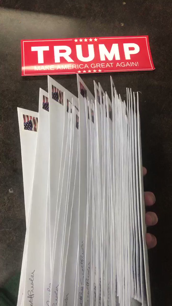 #ThePersistence (@ScottPresler) on Twitter photo 2018-12-17 05:03:15 This is what 55 handwritten thank you letters to Trump voters looks like. Merry Christmas & spread the love to someone else! #MondayMotivation This is what 55 handwritten thank you letters to Trump voters looks like. Merry Christmas & spread the love to someone else! #MondayMotivation
